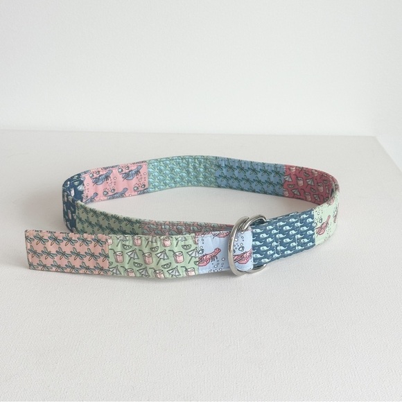 Vineyard Vines Women's Cotton Patchwork D Ring Belt Multicolor Size Small Preppy - Picture 1 of 10